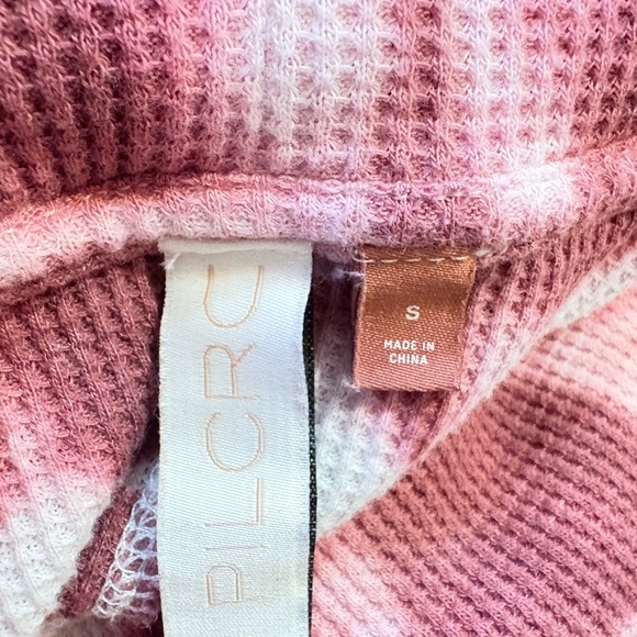 Anthropologie Pilcro Angie Wine Cowl Neck Waffle Knit Thermal Tie Dye Pullover S - Picture 6 of 9